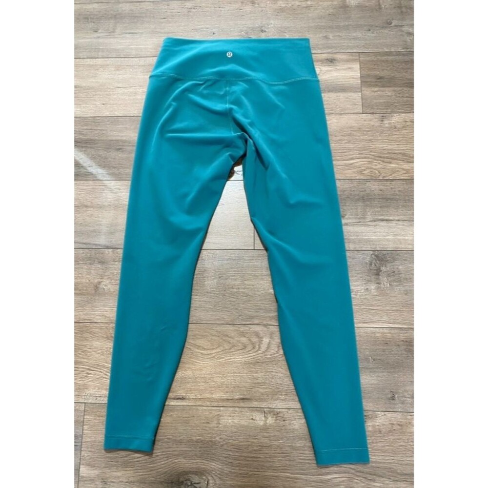 Lululemon Wunder Train Leggings HR 27'' Pants Everlux Women Sz 12 Teal LW5DJ0S - Picture 6 of 8
